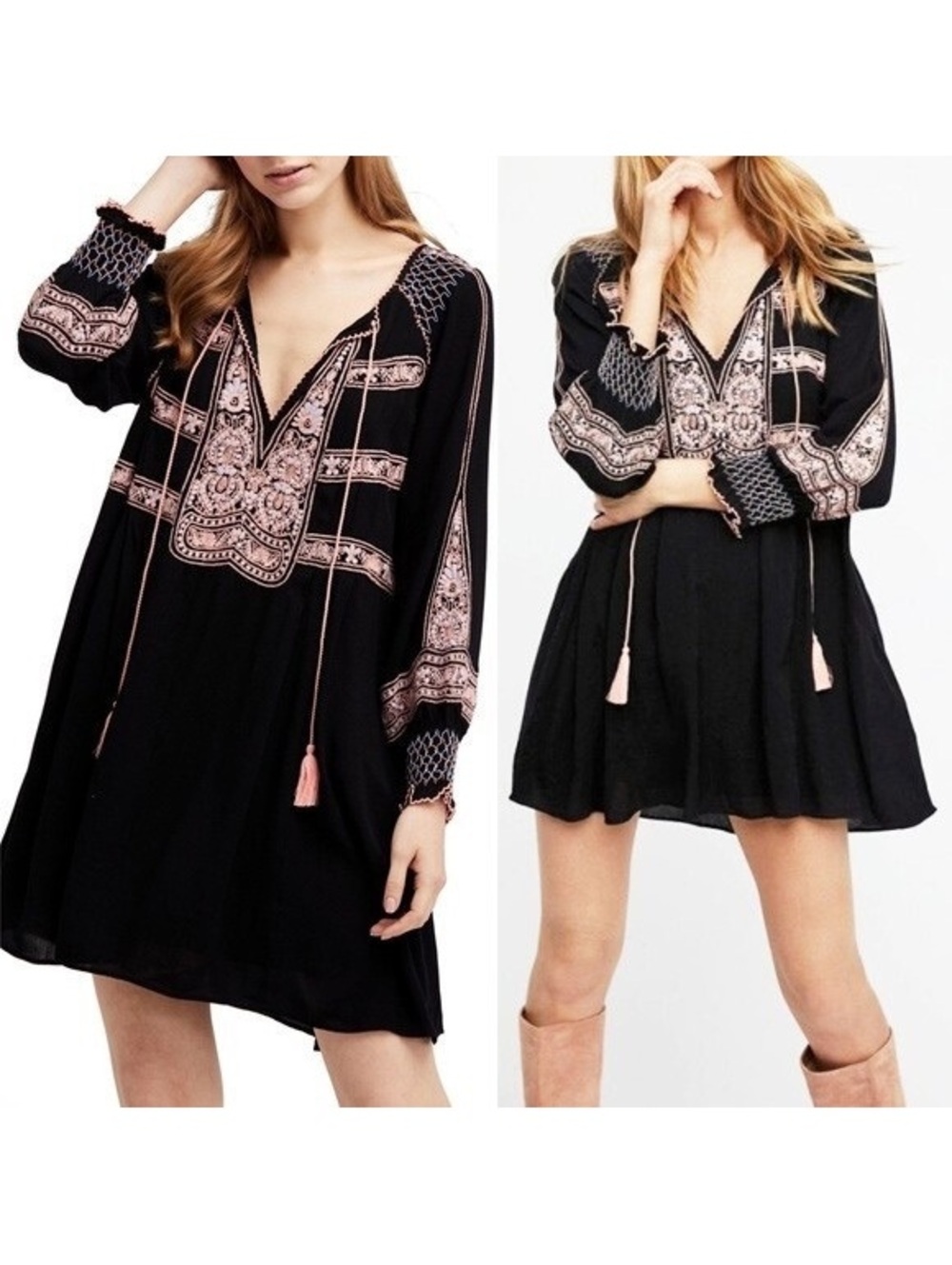 Free People Wind Willow Mini Dress size L - Picture 2 of 6